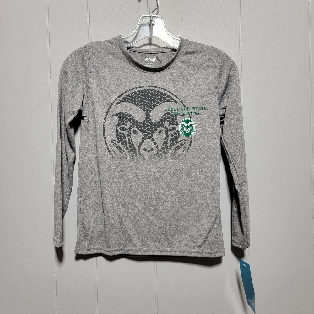 Gen 2 Colorado State Rams Kids Gray Long Sleeve Performance Shirt Size S 8 NWT